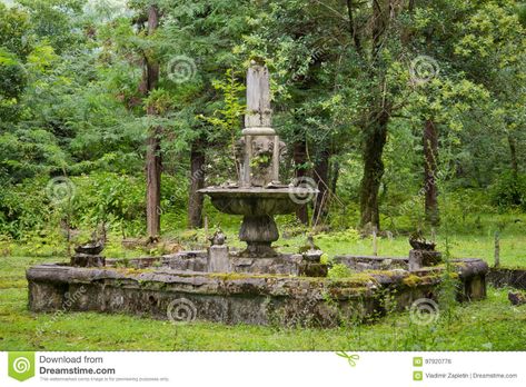 Overgrown Fountain, Spanish Fountain, Space Girls, Stone Fountains, Space Girl, Garden Fountain, Interesting Ideas, Water Fountain, Water Features