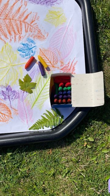 Early Years Resources on Instagram: "Leaf rubbing art 🍁  Use the Tuff Tray paper pad to create works of art from nature!  Go on a scavenger hunt and find different shaped leaves, then use wax crayons to gently rub over the leaves, revealing their intricate patterns and veins on the paper  The variety of shapes and textures will make each piece unique!  #LearningThroughPlay #ScienceForKids #Science #ScienceExperiments #STEMEducation #STEAM #STEMForKids #KidsScience #ActivitiesForKids" Leaf Rubbing Art, Leaf Rubbing, Brother Louie, Tuff Tray Ideas Toddlers, Tree Kangaroo, Art From Nature, Forest School Activities, Eyfs Activities, Nursery Activities