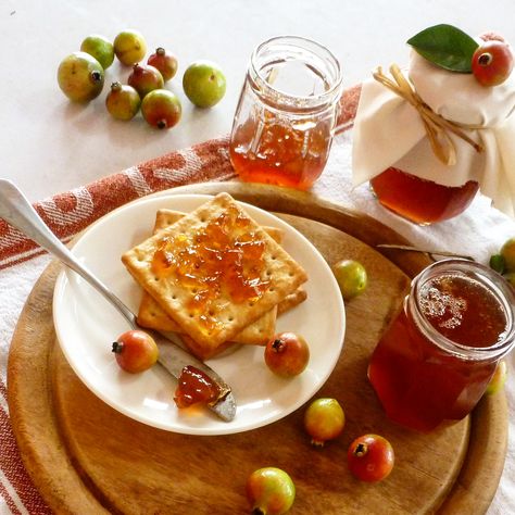 Strawberry Guava Jam - Foodwini Strawberry Guava Jam, Guava Recipes, Guava Jelly, Guava Jam, Spreads Recipes, Strawberry Guava, Jar Of Jam, Guavas, Spread Recipes