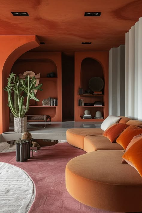 70+ Modern Takes on Classic '70s Living Room Aesthetics - Days Inspired 70s Style Furniture, 70s Furniture Design, Groovy Living Room Aesthetic, 70s Aesthetic House, Decluttering Aesthetic, Modern 70s Living Room, Cheese Dip For Pretzels, 70s Living Room Aesthetic, Dip For Pretzels