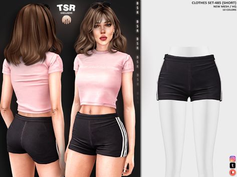 tthe sims 4 Sims 4 Cc Clothes Female Shorts Patreon, The Sims 4 Athletic Cc, Sims 4 Shorts Cc, Sims Fits, Cheer Tops, Sims Clothes, Cc Clothes, Sims 4 Expansions, Sims 4 Teen