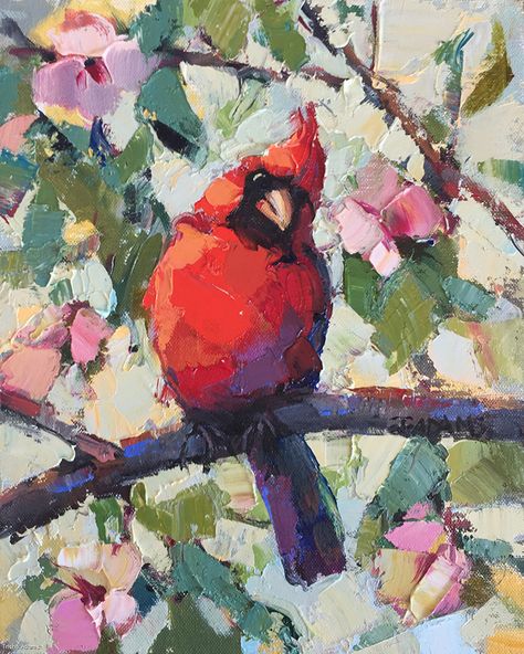 Knife Painting For Beginners, Pallet Knife Painting, Cardinal Birds Art, Cardinal Painting, Carpet Ideas, Deco Wallpaper, Selling Paintings, Painting For Beginners, Art Deco Wallpaper