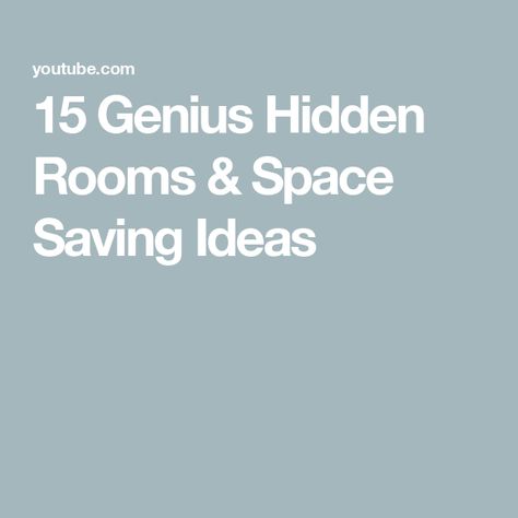 15 Genius Hidden Rooms & Space Saving Ideas Secret Passageways In Houses, Hidden Panic Rooms, Cool Secret Rooms, Panic Rooms, Secret Passageways, Space Saving Ideas, Hidden Rooms, Secret Rooms, Saving Ideas