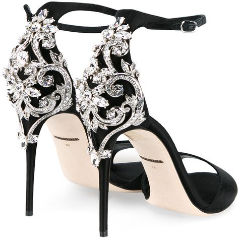 Dolce & Gabbana crystal embellished sandals ($1,590) ❤ liked on Polyvore featuring shoes, sandals, heels, sapatos, strap sandals, black heeled sandals, black strappy stilettos, heeled sandals and open toe sandals Black Strappy Shoes, Rhinestone Party, Hak Tinggi, Black Heeled Sandals, Black Shoes Heels, Embellished Heels, Ankle Strap Sandals Heels, Strappy Shoes, Prom Heels