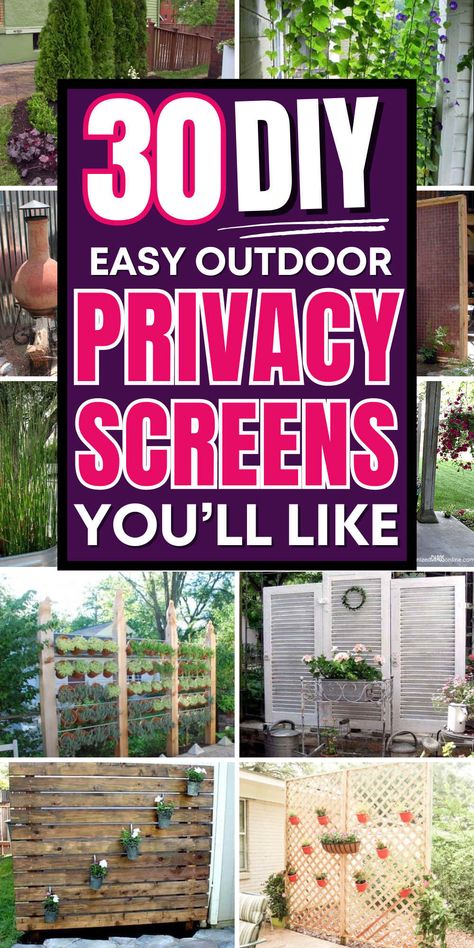 Your backyard serves as a personal retreat, an ideal spot to relax and connect with friends and family. It offers a chance to enjoy the warmth of summer while Diy Privacy Screens Outdoor, Patio Dividers Privacy Screens, Free Standing Privacy Wall, Fence Screens Ideas, Rustic Privacy Screen Outdoor, Diy Garden Screening Ideas, Patio Screens Ideas, Outdoor Privacy Screens Ideas, Patio Screening Ideas