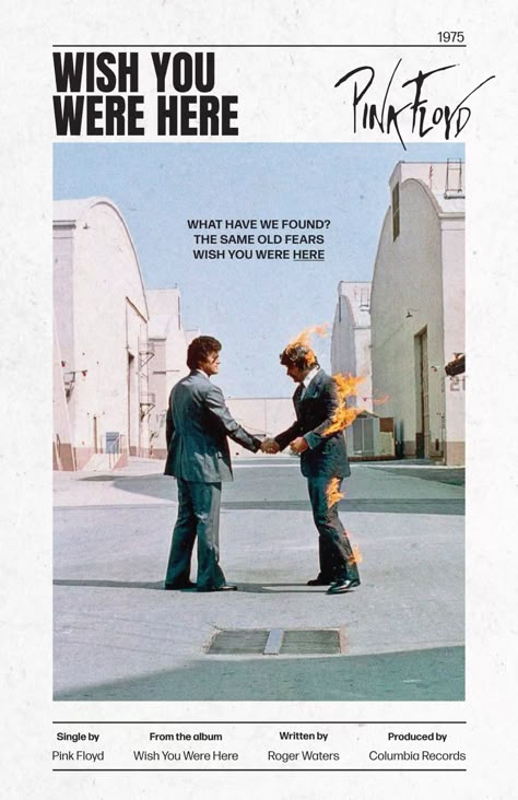 #design #posterdesigns #pinkfloyd Poster Prints Pink Floyd, Music Posters Pink Floyd, Pink Floyd Prints, Pink Floyd Wish You Were Here Poster, Powderfinger Poster, Music Band Posters Graphic Design, Pink Floyd The Wall Poster, 80s Bands Posters, Wish You Were Here Poster