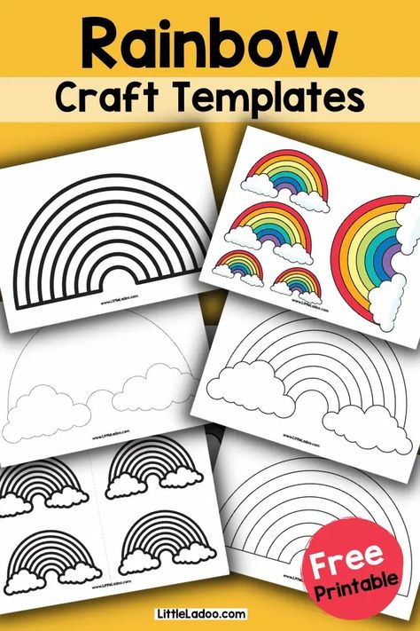 40 Free Printable Rainbow Templates Rainbow Pattern Printable, Spring Ideas For Kids, Crafts For Elementary Kids, Free Printable Rainbow, Crafts For Elementary, Colorful Art Projects, Rainbow Craft, St Patricks Day Crafts, St Patricks Day Crafts For Kids