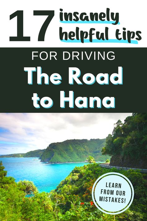 Get these 17 useful tips for driving the Road to Hana in Maui, and save yourself a lot of headaches! Learn everything you need to know before you go on this beautiful Hawaii road trip so you can enjoy the cliffside views, the waterfalls and black sand beaches, and ALL the banana bread! Based on our real (and sometimes unfortunate) experiences, here're the best Road to Hana tips for having an amazing time! Maui Road To Hana Stops, Hawaii Road Trip, Hawaii Trips, Road To Hana Maui, Tips For Driving, Traveling Wilburys, Black Sand Beaches, Hana Maui, Travelling Wilburys