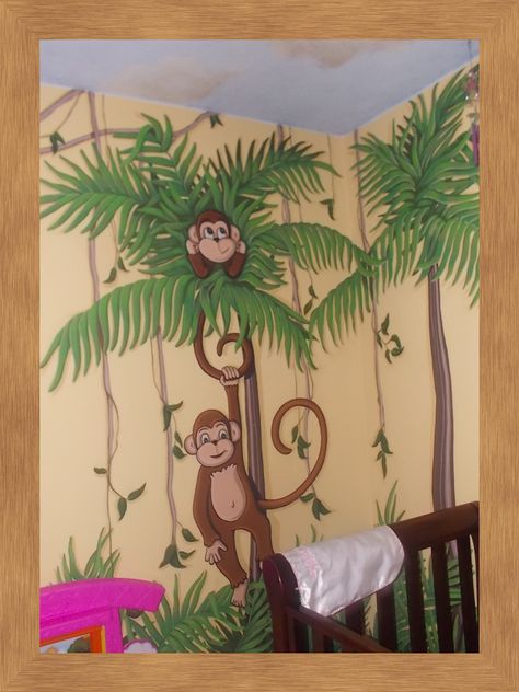 Monkey Decorations, Indoor Play, Play Room, Monkeys, Barrel, Tapestry, Canvas, Home Decor, Home Décor