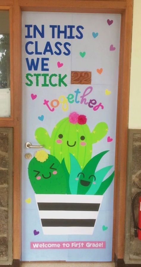 10 Favorite February Bulletin Boards Cactus Classroom Theme, Cactus Classroom, School Door Decorations, Preschool Bulletin, Preschool Bulletin Boards, Teacher Doors, School Doors, Toddler Classroom, Back To School Bulletin Boards