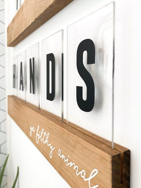 Diy Letter Ledge Wall, Shelf With Words, Letter Ledge Wall, Letter Board Ledge, Diy Signage Ideas Business, Board Lettering Ideas, Diy Letter Board Ledge, Diy Wooden Letter Board, Diy Wall Letter Board