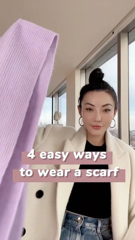 Ways To Wear Scarf, Way To Wear A Scarf, Diy Ruffle Scarf, Diy Hooded Scarf, Ways To Tie A Scarf, Wear Scarf, Ways To Tie Scarves, Road Trip Outfit, Tie A Scarf