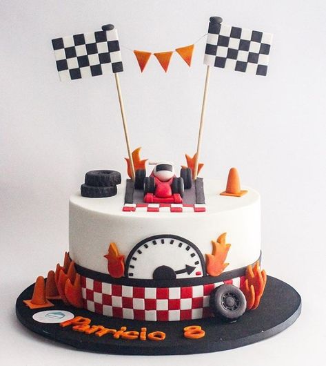 Race Car Bday Cake, Go Kart Birthday Cake, Racing Cakes For Boys, Racing Car Cake For Boys, Race Car Theme Cake, Racing Birthday Cake, F1 Cake, Racing Car Cake, Car Cakes For Boys