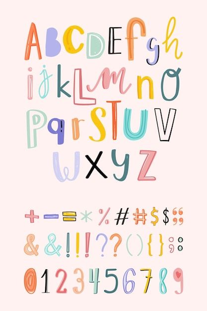 Cute Number Fonts, Word Art Fonts, Doodle Typography, Numbers Illustration, Pretty Fonts Alphabet, Cute Fonts Alphabet, Letras Cool, Hand Typography, Alfabet Font