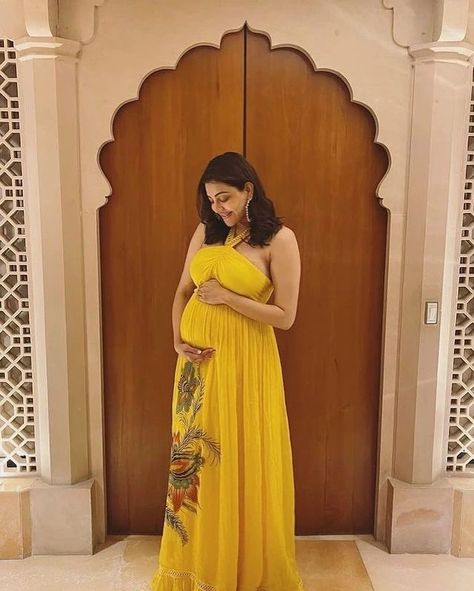 Best Indian Wedding Dresses, Blouse Designs High Neck, Maternity Photography Poses Couple, Yellow Maxi Dress, Maternity Photoshoot Outfits, Pregnant Celebrities, Maternity Photoshoot Poses, Maternity Dresses For Photoshoot, Long Frocks