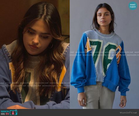 Noa’s patchwork sweatshirt on Pretty Little Liars Original Sin. Outfit Details: https://wornontv.net/302756/ Pll Original Sin Outfits, Pll Style, Pretty Little Liars Original Sin, Tv Outfits, Patchwork Sweatshirt, Tv Fashion, Dream Outfits, Vintage Hollywood, Mens Plus Size