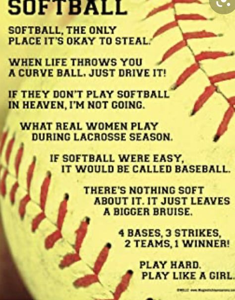 Softball Rules, Funny Softball Quotes, Softball Pitcher, Softball Quotes, Softball Pictures, Girls Softball, Softball Players, Sport Quotes, Take Me Out