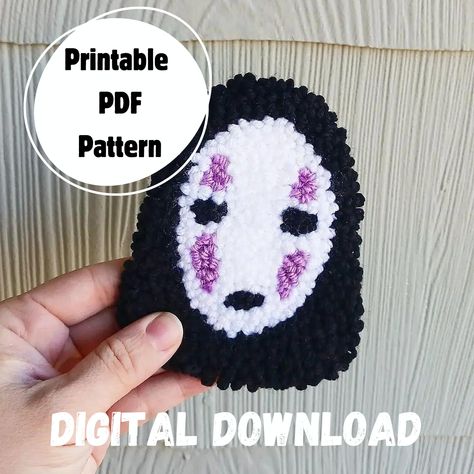 No Face Punch Needle Digital Design - Instant Download for Anime Lovers | Bless Your Cottons Face Punch, Punch Needle Patterns, No Face, Punch Needle, Pharmacy, Unique Patterns, Pdf Pattern, Needlework, Free Pattern