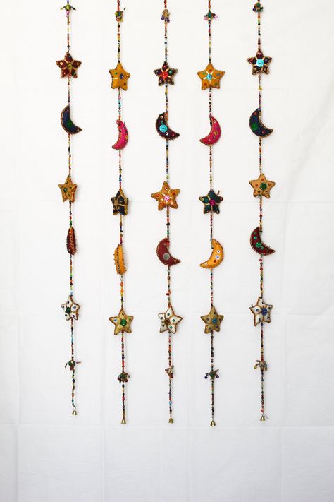 Title - Handcrafted Decorative Wall/Door Window Hanging Bells For Home Office Wedding Festival Decoration                                                                                                      Perfect Gift For Any Occasion About This Item:-  *It is a traditional item made up of fabric, metal bells and artificial pearls. Each bell is of different color and has been handcrafted and added to string with other props. This designer wall hanging definitely is an exclusive choice for your home décor. *Very appealing and eye catching enhances the decor value of the house, office , hotel  etc *Laser cut good quality finish and longevity *Designed to give your house traditional yet contemporary look *Exclusive Gift For Festival, Corporate Gift ,Wedding , House warming , Anniversary and Apartment Wall Decor Aesthetic, Over Bed Hanging Decor, Spanish Aesthetic Bedroom, Crafts To Hang On Your Wall, Home Decor Whimsical, Mystical Bedroom Decor, Vintage Wall Decoration, Windchime Aesthetic, Unique Room Ideas Creative