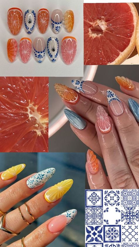 Grapefruit Nails, Grapefruit, Summer Nails, Birthday Gifts, Fruit, Nails, Birthday, Gifts