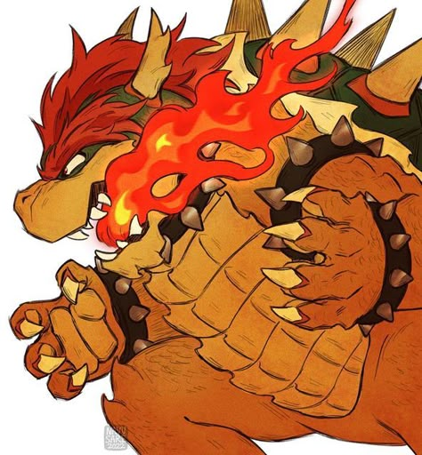 Browser And Peach, Bowser Art Super Mario, Mario Movie Fanart, Bowser Mario Movie, Bowuigi Fanart, Bowser Pfp, Bowser Tattoo, Bowser X Peach, Bowser Drawing