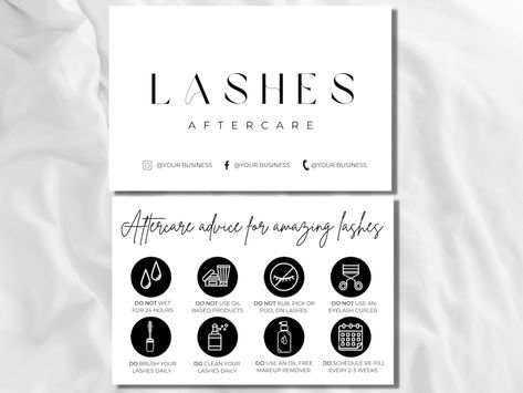 Hologram Design, Brow Tech, Eyelash Extensions Aftercare, Care Instructions Card, Esthetician Marketing, Perfect Brow, Brow Tint, Lash Tint, Beauty Business Cards