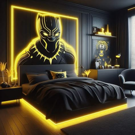 Boys Room Aesthetic Ideas, Cool Bedrooms For Boys, Marvel Room, Luxe Bed, Luxury Kids Bedroom, Cool Bedrooms, Amazing Bedroom Designs, Boys Bedroom Makeover, Black Panther Art