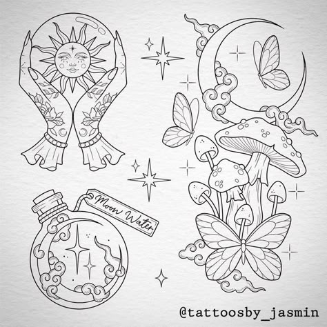 Mushroom Tattoos, Tattoo Practice, Flash Tattoo Designs, Spooky Tattoos, Tatuaje A Color, Śliczne Tatuaże, Flash Tattoos, Tattoo Portfolio, Tattoo Design Book