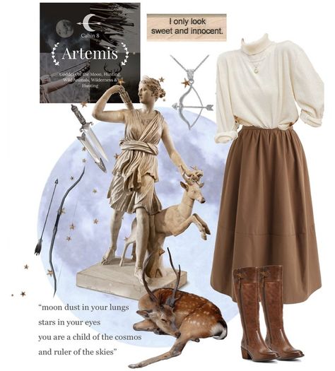 Cabin 8- Artemis Outfit | ShopLook Artemis Inspired Outfits, Artemis Outfit, Artemis Aesthetic, Artemis Greek Goddess, Pjo Cabins, Hunter Of Artemis, Percy Jackson Outfits, Artemis Goddess, Hunter Outfit