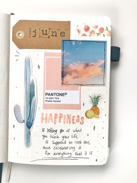 June Journal Ideas Cover, June Scrapbook Ideas, June Journal Cover, June Cover Page, June Journal, Organization Bullet Journal, Travel Journal Scrapbook, Bullet Journal Paper, Art Journal Cover