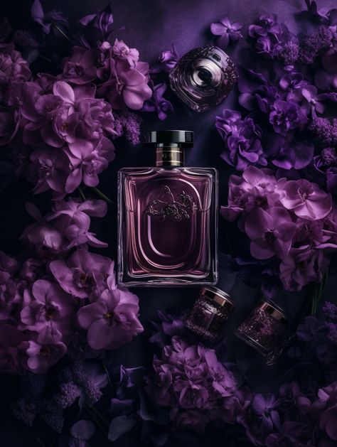 Russian Violet Aesthetic, Purple Perfume Aesthetic, Black And Violet Aesthetic, Purple Luxury Aesthetic, Royal Purple Aesthetic, Purple Perfume, Louis Vuitton Perfume, Violet Aesthetic, Lavender Aesthetic