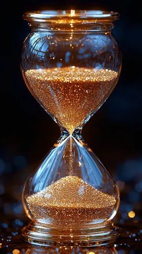 ↑↑↑ Larger size on website 🔸 A glass hourglass with gold sand is positioned against a dark background. The sand is slowly flowing Sand Hourglass, Hourglass Sand Timer, Sands Of Time, Sand Timers, Gold Sand, Hour Glass, Passage Of Time, The Passage, Art Creativity