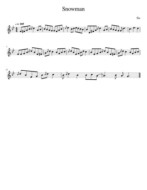 Alto Saxophone Music Sheets, Snowman By Sia, Snowman Sia, Saxophone Notes, Alto Saxophone Music, Alto Sax Sheet Music, Sax Music, Alto Saxophone Sheet Music, Saxophone Music