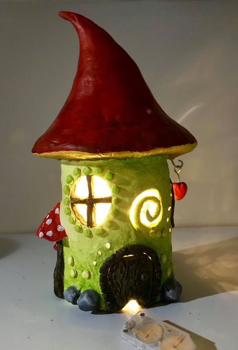 Paper clay and soda bottle fairy house Bottle Fairy House, Fairy Garden Doors, Fairy House Crafts, Clay Fairy, Birthday Room Decorations, Clay Fairy House, Fairy House Diy, Clay Fairies, Clay Houses