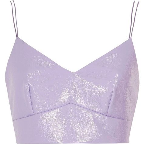 River Island Light purple vinyl bralette (60 TND) ❤ liked on Polyvore featuring tops, crop tops, shirts, purple, bralets, sale, women, shirt crop top, light purple shirt and cropped shirts Light Purple Shirt, Crop Tops Shirts, Purple Vinyl, Bralet Tops, Purple Crop Top, Strappy Crop Top, Strap Crop Top, Bralette Crop Top, Purple Shirt