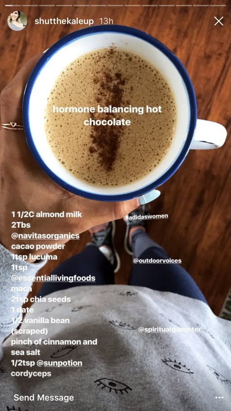 Shut the kale up Shut The Kale Up, Healthy Hot Chocolate, Healthy Hormones, Healthy Lifestyle Food, Healthy Drinks Recipes, Health Is Wealth, Healthy Snacks Recipes, Food Inspo, Raw Food Recipes