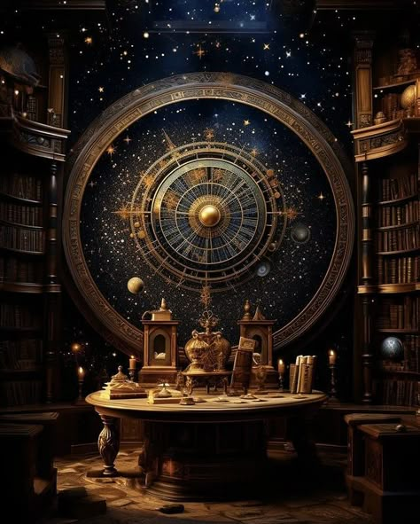 Hotel Asthetics, Fantasy Observatory, Cosmic Witch Aesthetic, Steampunk Library, Library Hotel, Background Study, Rich Living, Mind Palace, Fantasy Rooms