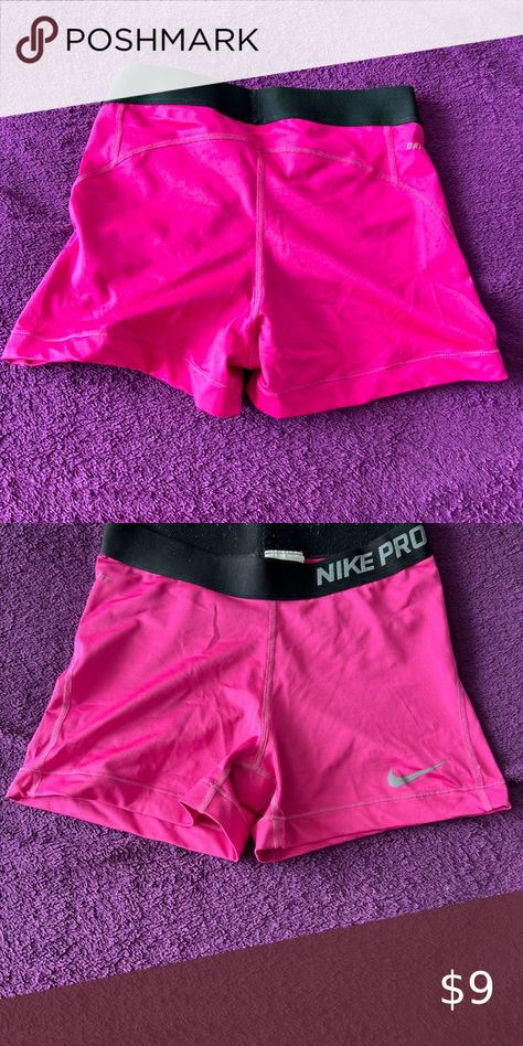 Used Nike Pro Short Hot pink! Nike Pro Shorts, Nike Pros, Nike Pants, Wicks, Hot Pink, Nike, Best Deals, Pants, Pink