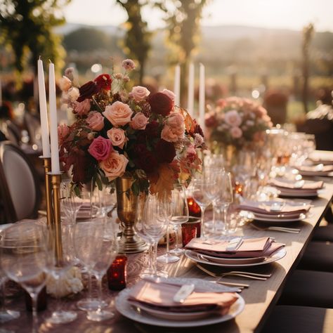 Romantic Vineyard Escapade: Wine-Infused Wedding Ideas Elevate your wedding style with our vineyard-inspired ideas! Rich wine hues, enchanting lights, and maroon elegance await. Explore and pin your way to a perfect autumn wedding! Wine Wedding Theme, Fall Vineyard, Harvest Wedding, Boho Wedding Backdrop, Spring Garden Wedding, Wedding Romantic, Summer Pool Party, Gold Christmas Tree, Wine Wedding