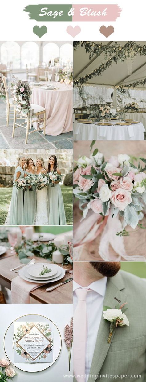 Top 6 Sage Green Wedding Color Palettes---Sage & Blush, elegant  country wedding color palettes, diy rose bouquet, neutral table  settings, groom attire with white boutonniere, botanical bohemian invite, diy wedding invitation set. Sage Rose Wedding, Elegant Wedding Sage Green, Sage Green And Blush Wedding Table Setting, Sage And Blush Wedding Table, Enchanted Wedding Themes Fairytale, Wedding Decorations For Round Tables, Sage Green Wedding Table Setting, Josie Wedding, Country Wedding Colors