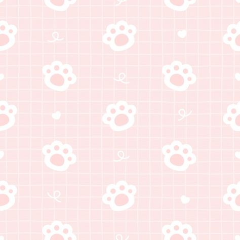 Lindo gato patas huella sin fisuras de f... | Premium Vector #Freepik #vector #patron #gato #papel-pintado #lindo Wallpapers Rosa, Paw Background, Paw Wallpaper, Kawaii Background, Cat Background, Cute Pastel Wallpaper, Soft Wallpaper, Art Manga, Cute Patterns Wallpaper