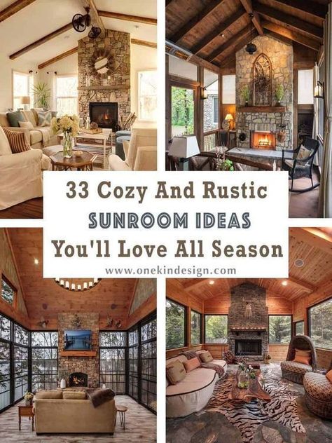 Are you dreaming of adding a cozy and rustic sunroom to your home? More and more, homeowners are leaning towards sunrooms that feature natural materials and cozy, rustic decor. With the right design, a sunroom can be an inviting space to promote relaxation whether alone or gathering with family and friends. Not to mention, you get to enjoy natural light all year round Rustic Sunroom Ideas, Outdoor Sunroom Ideas, Indoor Sunroom Furniture, Indoor Sunroom Ideas, 4 Season Sunroom Ideas, Cozy Rustic Decor, Rustic Sunroom, All Season Porch, Indoor Sunroom