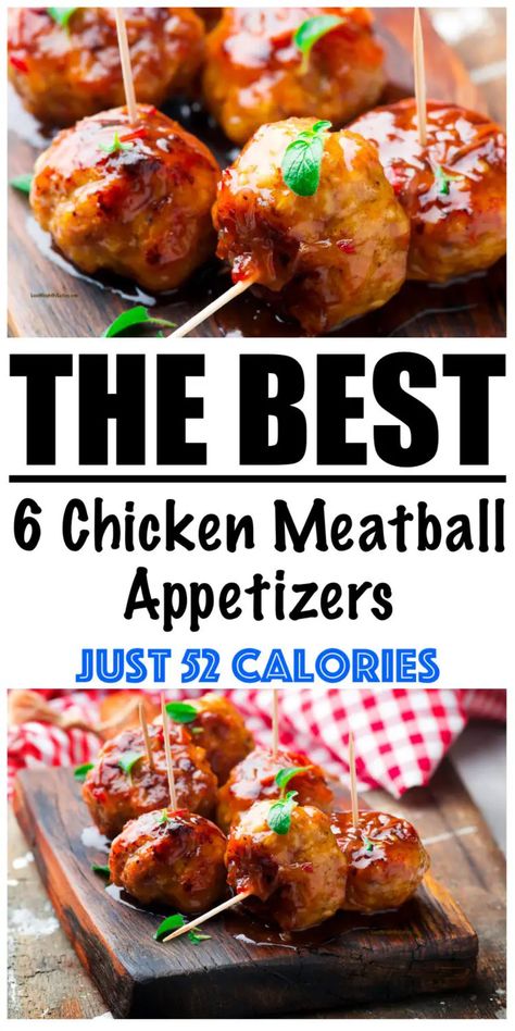 Low Calorie Appetizers for Holidays and Gatherings! Low Calorie Finger Foods, Low Calorie Appetizers, Meatball Appetizers, Soy Sauce Stir Fry, Chicken Meatballs Recipe, 500 Calories Recipes, Low Calorie Chicken, Chicken Meatball Recipes, Appetizer Meatballs