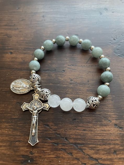 Decades Of The Rosary, Catholic Rosary Bracelet, Catholic Bracelet, Rosary Jewelry, Decade Rosary, Rosary Prayer, Jewerly Beads, Indie Jewelry, Catholic Rosary