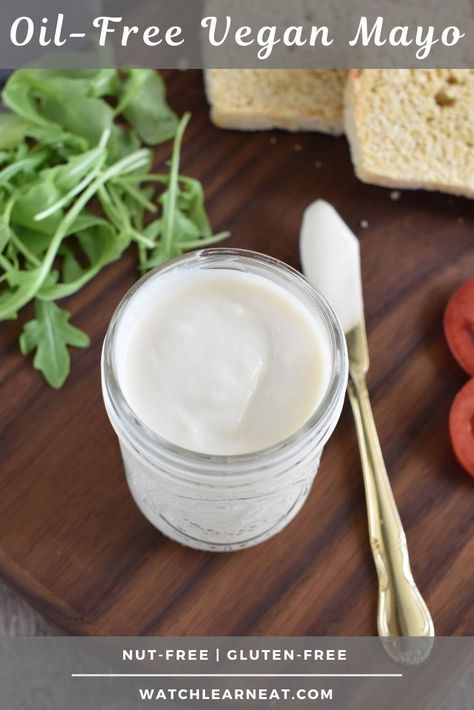 Vegan Mayonaise, Sandwiches And Wraps, Oil Free Vegan Recipes, Salad Easy, Plant Based Diet Recipes, Vegan Dip, Vegan Mayo, Vegan Mayonnaise, Gluten Free Vegan Recipes