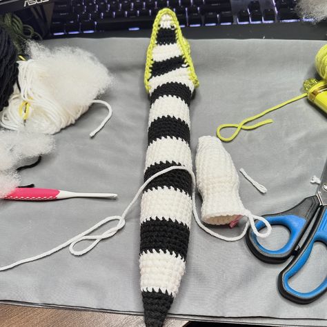 The sandworm pattern is coming along nicely and on schedule for the Friday release! Hop over to my ko-fi for early updates! #beetlejuice #sandworm #crochet #horrorcrochet #gothcrochet #altcrochet #nerdycrochet #amigurumi #patternrelease #plushies Sandworm Crochet Pattern, Beetlejuice Crochet Pattern, Crochet Sandworm, Beetlejuice Crochet, Sandworm Beetlejuice, Beetlejuice Sandworm, Beetle Juice, Deez Nuts, The Friday