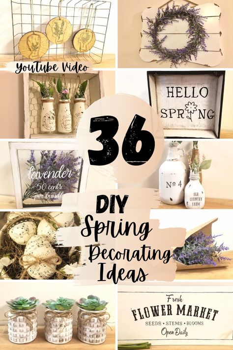 Rustic Spring Decor Diy, Summer Diy Decor, Wood Decor Diy, Diy Rustic Farmhouse, Rustic Spring Decor, Summer Decor Ideas, Farmhouse Spring Decor, Spring Diy Projects, Spring Decorating Ideas