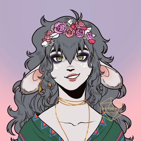 Female Faun Dnd, Silly Dnd Characters, Firbolg Woman, Firbolg Wizard, Dnd Firbolg Female, Firbolg Character Design, Firbolg Female, Female Firbolg, Druid Oc