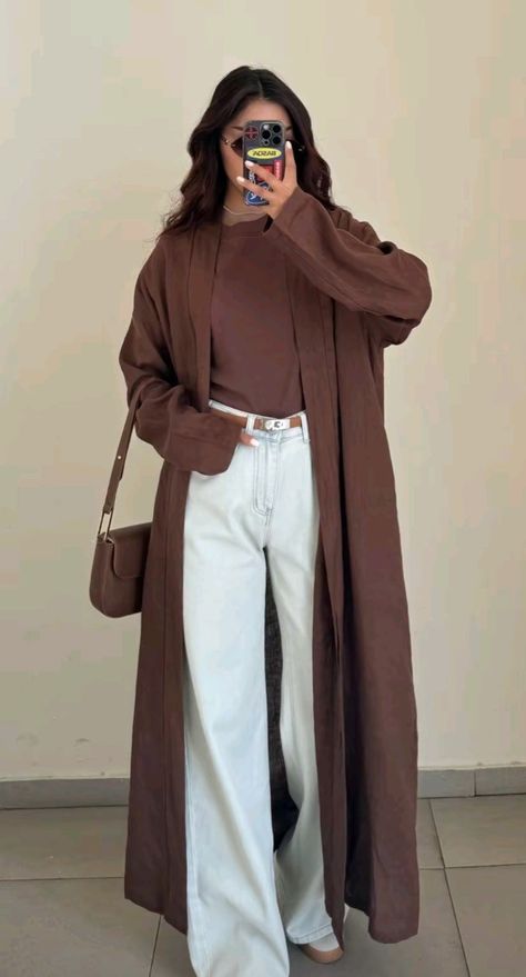 Modest Formal Outfits For Women, Muslim Modern Outfits, Hijab Date Outfit, Morroco Outfits Winter, Outfit Arabic Style, Office Abaya, Winter Abaya Outfits, Turkish Fashion Modern Style, Arab Fashion Modern