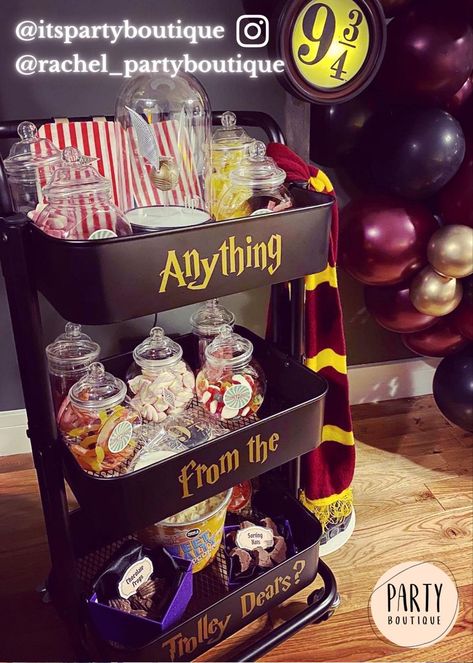 Harry Potter Anything From The Trolley, Anything Off The Trolley Dears Cart, Anything Off The Trolley Dears Printable, Diy Harry Potter Trolley, Harry Potter 18th Birthday Party, Harry Potter 21st Birthday Ideas, Harry Potter House Party, Harry Potter Trolley Cart Diy, Harry Potter Movie Room